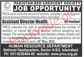 Pakistan Red Crescent Society Latest Job Opportunities In Islamabad